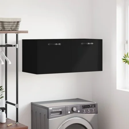 Wandschrank Holzwerkstoff schwarz 80x36,5x35 cm von vidaXL, Schließfächer und Lagerschränke - Ref: Foro24-830069, Preis: 48,6...