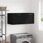 Armario de pared madera de ingeniería negro 80x36,5x35 cm de vidaXL, Taquillas y armarios de almacenamiento - Ref: Foro24-830...