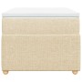 Cama box spring con colchón tela color crema 80x200 cm