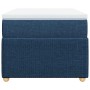 Cama box spring con colchón tela azul 80x200 cm