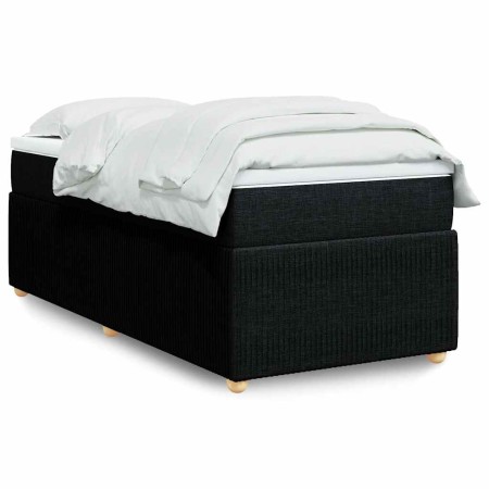 Cama box spring con colchón tela negro 90x190 cm en Camas y somieres | Comprar online en Foro24