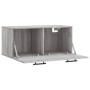 Sonoma grauer Wandschrank aus Holzwerkstoff 80x36,5x35 cm von vidaXL, Schließfächer und Lagerschränke - Ref: Foro24-830106, P...