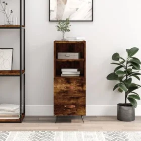 Smoked oak engineered wood sideboard 34.5x34x90 cm by vidaXL, Sideboards - Ref: Foro24-828641, Price: 46,63 €, Discount: %