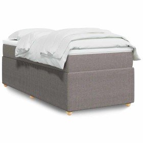 Cama box spring con colchón tela gris taupe 90x190 cm en Camas y somieres | Comprar online en Foro24