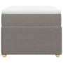 Cama box spring con colchón tela gris taupe 90x190 cm