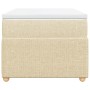 Cama box spring con colchón tela color crema 90x190 cm
