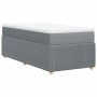 Cama box spring con colchón tela gris claro 90x200 cm en Camas y somieres | Comprar online en Foro24