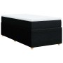 Cama box spring con colchón tela negro 90x200 cm
