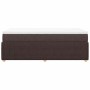 Cama box spring con colchón tela marrón oscuro 90x200 cm