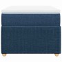 Cama box spring con colchón tela azul 90x200 cm