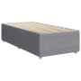 Cama box spring con colchón tela gris claro 100x200 cm