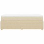 Cama box spring con colchón tela color crema 100x200 cm