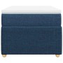 Cama box spring con colchón tela azul 100x200 cm
