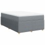 Cama box spring con colchón tela gris claro 120x190 cm