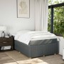Cama box spring con colchón tela gris oscuro 120x190 cm
