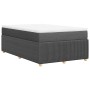 Cama box spring con colchón tela gris oscuro 120x190 cm