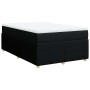 Cama box spring con colchón tela negro 120x190 cm