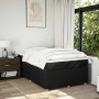 Cama box spring con colchón tela negro 120x190 cm