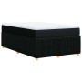 Cama box spring con colchón tela negro 120x190 cm