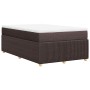 Cama box spring con colchón tela marrón oscuro 120x190 cm