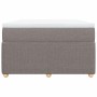 Cama box spring con colchón tela gris taupe 120x190 cm
