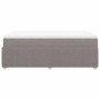 Cama box spring con colchón tela gris taupe 120x190 cm