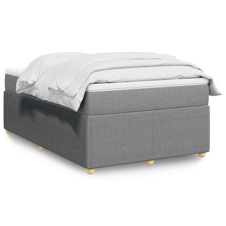 Cama box spring con colchón tela gris claro 120x200 cm en Camas y somieres | Comprar online en Foro24