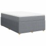 Cama box spring con colchón tela gris claro 120x200 cm