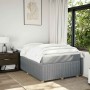 Cama box spring con colchón tela gris claro 120x200 cm