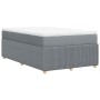 Cama box spring con colchón tela gris claro 120x200 cm
