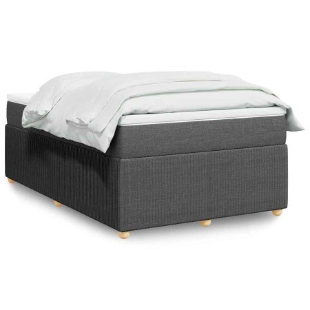 Cama box spring con colchón tela gris oscuro 120x200 cm en Camas y somieres | Comprar online en Foro24