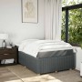 Cama box spring con colchón tela gris oscuro 120x200 cm