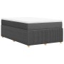 Cama box spring con colchón tela gris oscuro 120x200 cm