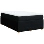 Cama box spring con colchón tela negro 120x200 cm