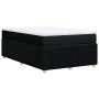 Cama box spring con colchón tela negro 120x200 cm