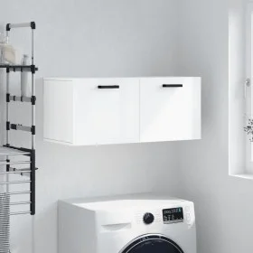 Glossy white engineered wood wall cabinet 80x36.5x35 cm by vidaXL, Lockers and storage cabinets - Ref: Foro24-830078, Price: ...