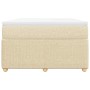 Cama box spring con colchón tela color crema 120x200 cm
