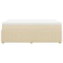 Cama box spring con colchón tela color crema 120x200 cm