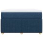 Cama box spring con colchón tela azul 120x200 cm