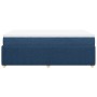 Cama box spring con colchón tela azul 120x200 cm