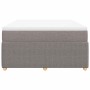 Cama box spring con colchón tela gris taupe 140x190 cm