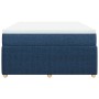 Cama box spring con colchón tela azul 140x190 cm