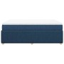 Cama box spring con colchón tela azul 140x190 cm