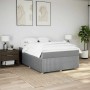 Cama box spring con colchón tela gris claro 140x200 cm