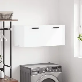 White engineered wood wall cabinet 80x36.5x35 cm by vidaXL, Lockers and storage cabinets - Ref: Foro24-830084, Price: 50,48 €...