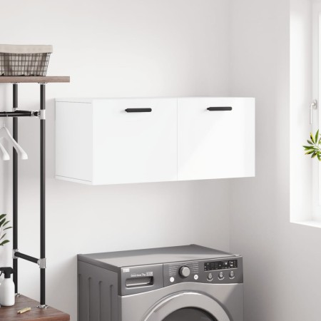 White engineered wood wall cabinet 80x36.5x35 cm by vidaXL, Lockers and storage cabinets - Ref: Foro24-830084, Price: 51,04 €...