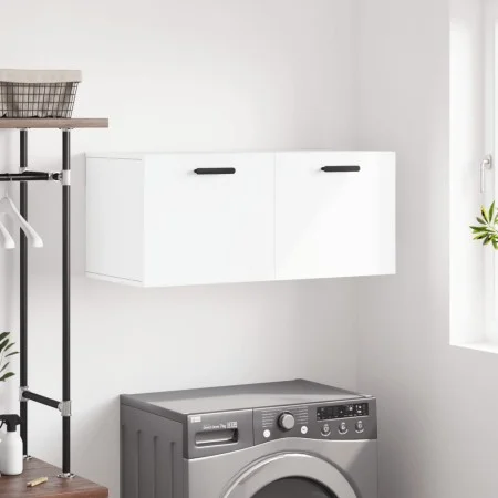 White engineered wood wall cabinet 80x36.5x35 cm by vidaXL, Lockers and storage cabinets - Ref: Foro24-830084, Price: 50,48 €...