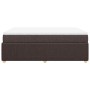 Cama box spring con colchón tela marrón oscuro 140x200 cm