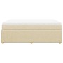 Cama box spring con colchón tela color crema 140x200 cm