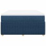Cama box spring con colchón tela azul 140x200 cm